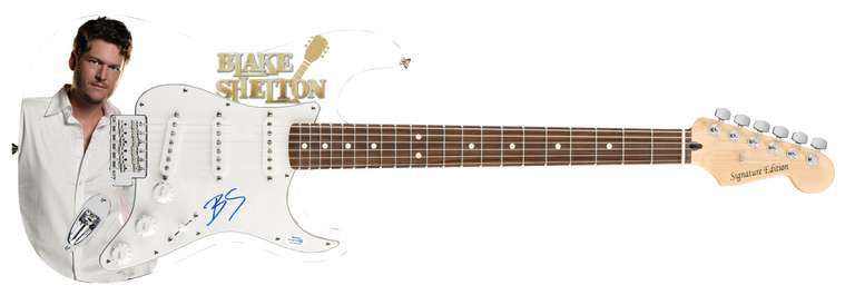 Blake Shelton Autographed Signed Photo Graphics Guitar ACOA