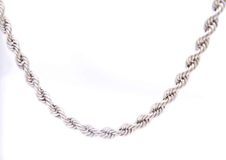 Popular White Gold Rope Chain Necklace