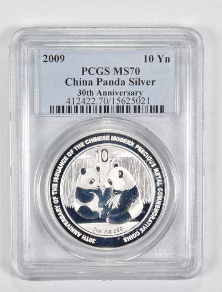 MS70 2009 China 10 Yuan Silver Panda - 30th Anniversary - Graded PCGS