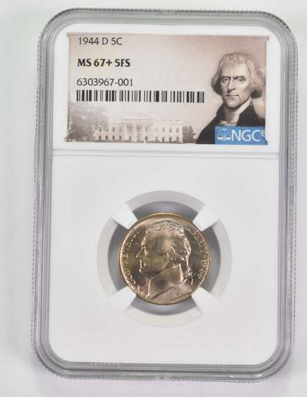 MS67+ 5FS 1944-D Jefferson Nickel - Graded NGC