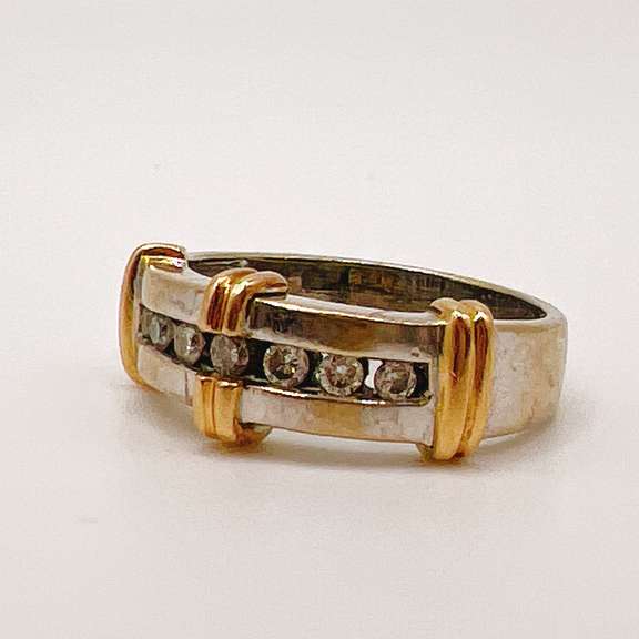 14kt Solid Gold & Diamond Band Ring