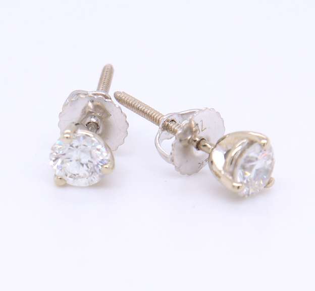 Elegant White Gold Enhanced Diamond Stud Earrings