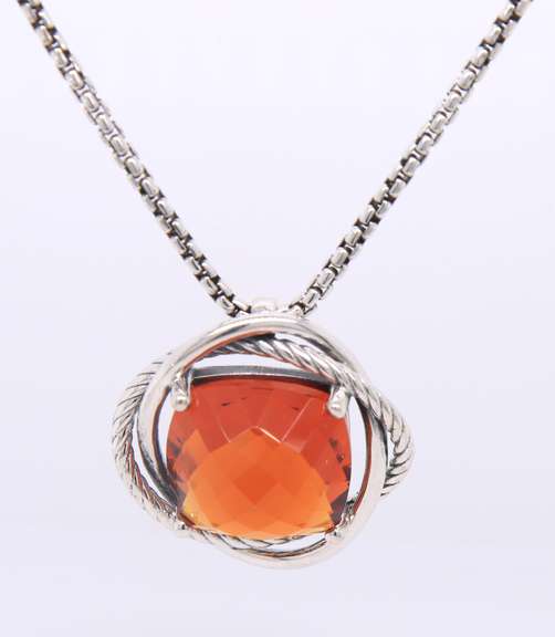 David Yurman Infinity Citrine Pendant on Chain