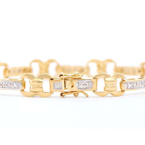 Plated 18KT Yellow Gold Diamond Bracelet