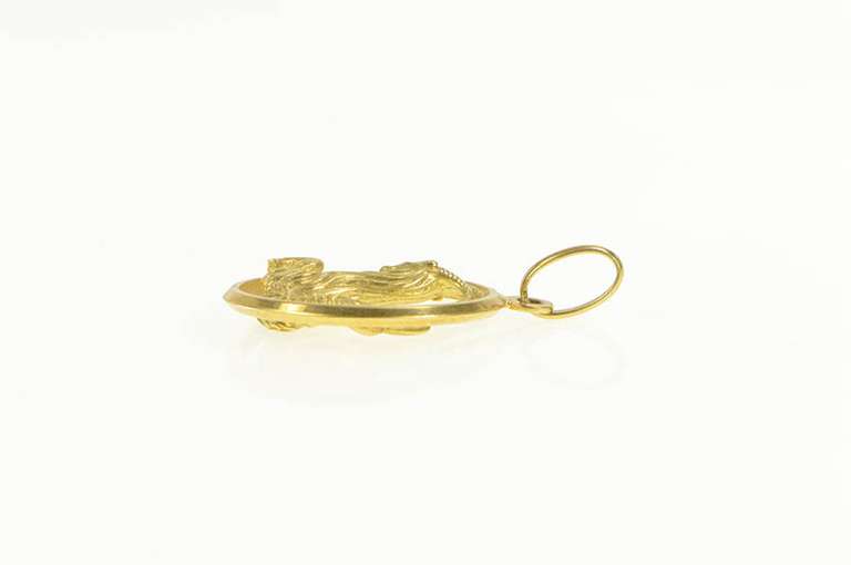 18K Yellow Gold 3D Capricorn Astrology Zodiac Sign Charm/Pendant