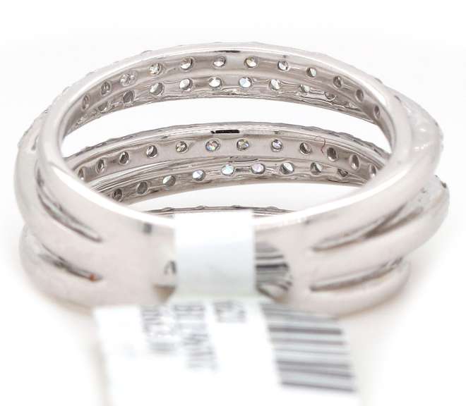 New 1.22ctw Diamond Five Row Ring in 14K White Gold