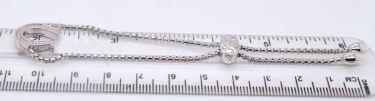 925 Sterling Silver Horseshoe Cubic Zirconia Bracelet