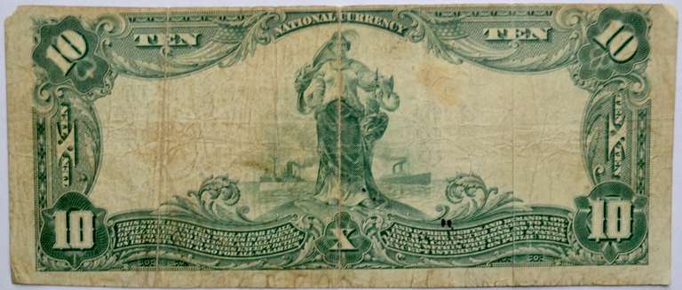 $10 Merchants National Bank Indianapolis 1905 Series National Note