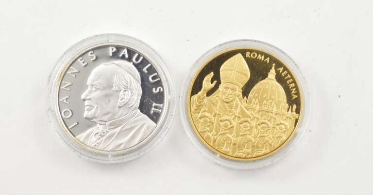 2005 Knights Of Malta 100 Liras 1oz Silver & 10,000 Liras 1oz Gold