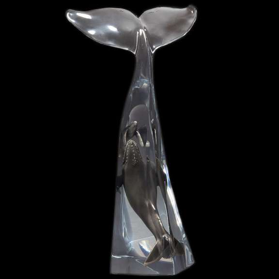 Humpback Song Sculpture/ Glass by Cantrell, Kitty