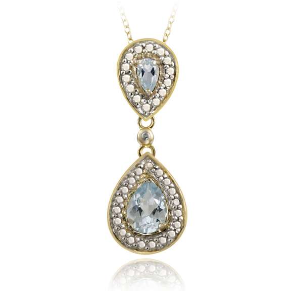 Blue Topaz & Diamond Accent Pendant