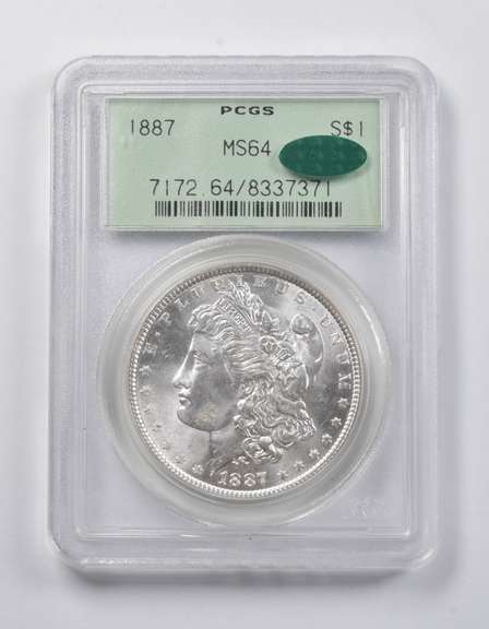 MS64 1887 Morgan Silver Dollar CAC PCGS