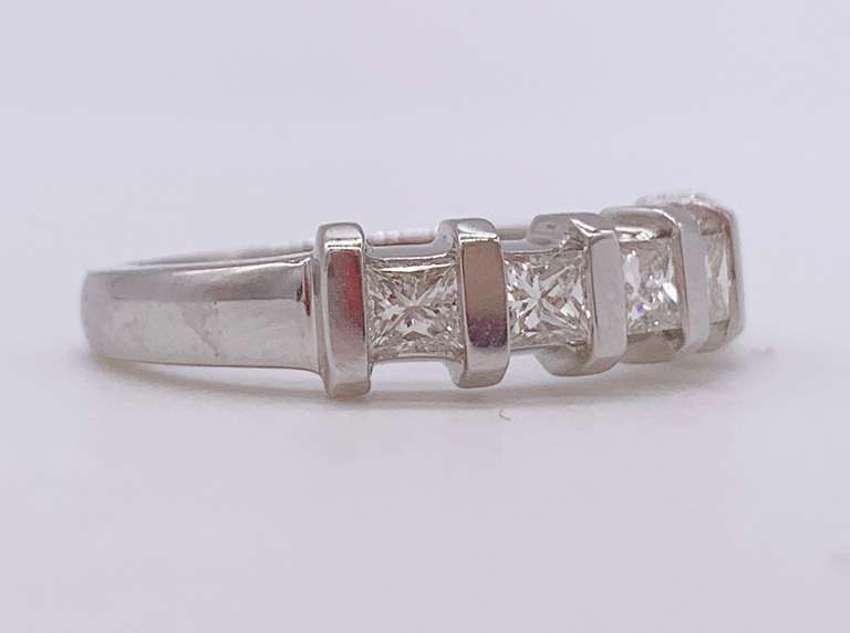 14kt Solid White Gold & Diamond Band