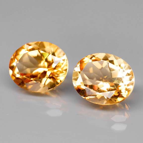 High fire 6.28ct golden yellow Citrine pair