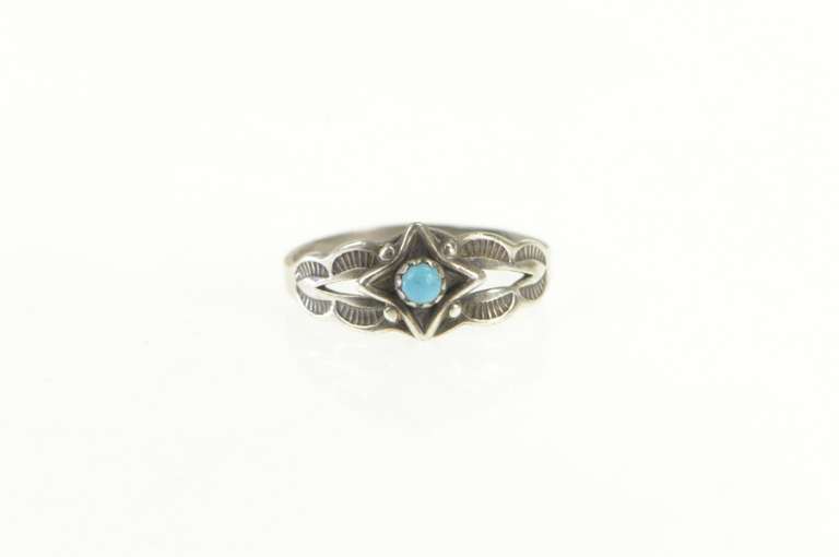 Sterling Silver Native American Turquoise Baby Child's Ring