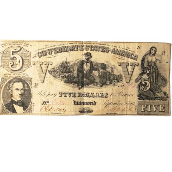 $5 Sept 2 1861 Series CSA Note