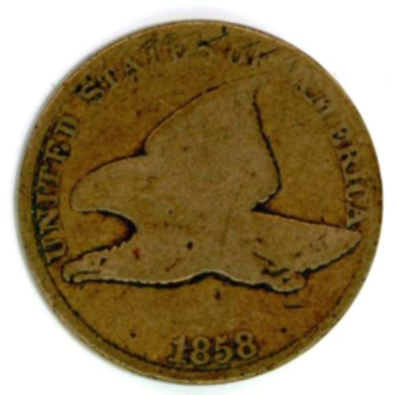 1858 Large Letters Flying Eagle Cent