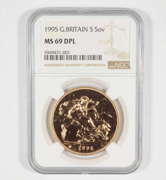 MS69 DPL 1995 Great Britain 5 Sovereign - Graded NGC