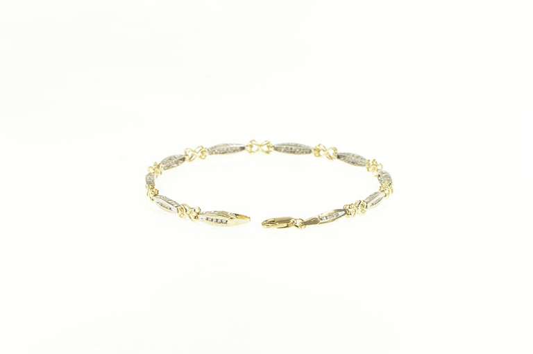 14K White Gold 0.50 Ctw Diamond I Love You Heart Tennis Bracelet