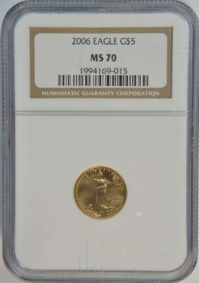 Better date perfect 2006 $5 Gold Eagle coin in NGC MS70