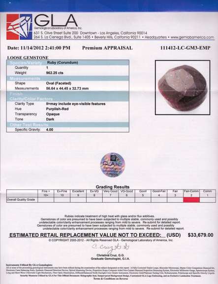 Radiant Giant 962.25CTS Ruby Gemstone