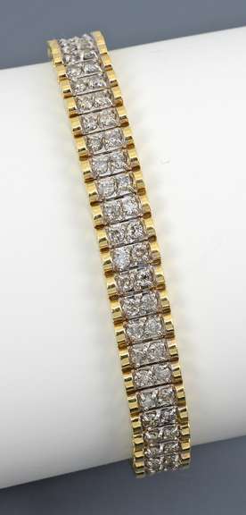 Sparkling 14k Wide Diamond Bracelet