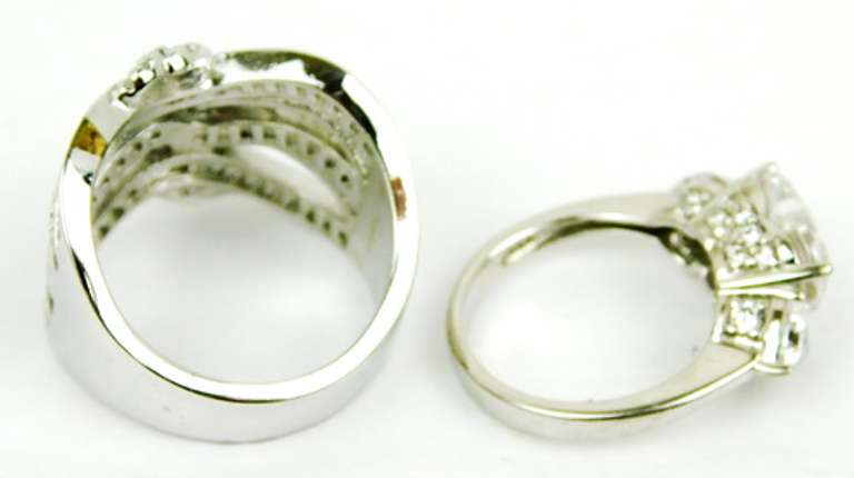 2 Dazzling Sterling Silver Rings
