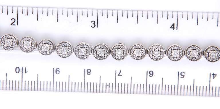 Wonderful White Gold Illusion Set Diamond Tennis Bracelet