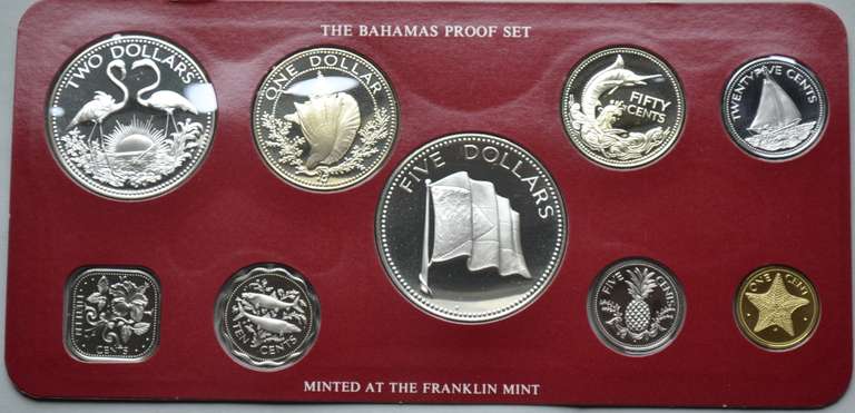 Gem Proof 9 Coin 1976 Bahamas Proof Set
