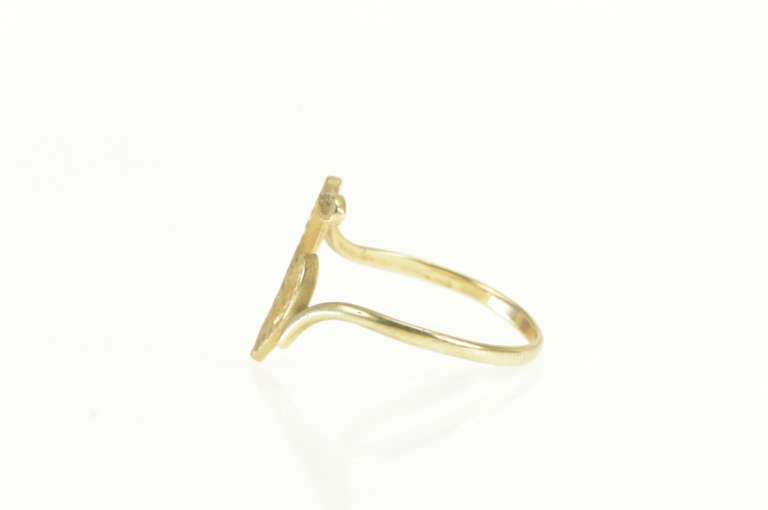 10K Yellow Gold Diamond Cut D Letter Initial Monogram Name Ring