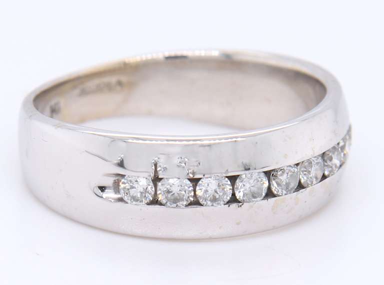 Gent's White Gold Channel Set Diamond Band
