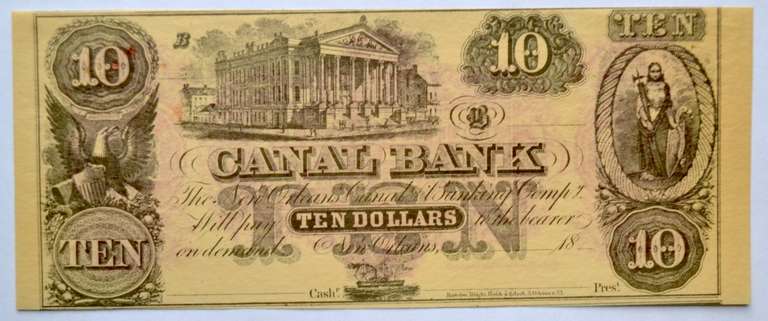 $10 Canal Bank New Orleans CH CU Note