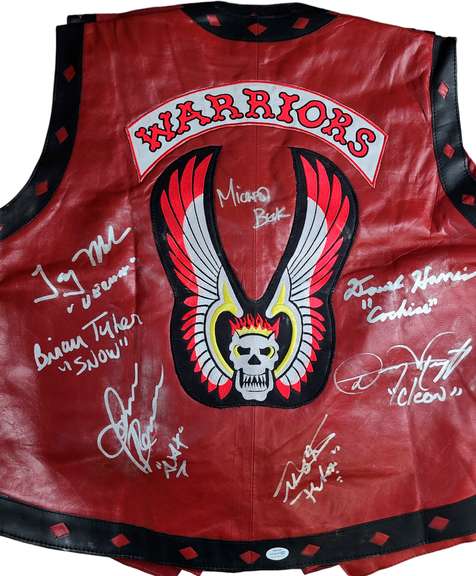 The Warriors Movie Cast Autographed Leather Vest Exact Proof ACOA