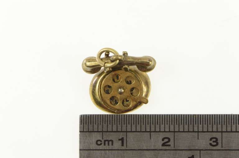 14K Yellow Gold 3D Articulated Dial Phone I Love You Charm/Pendant