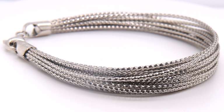 Italian 925 Sterling Silver Multi Strand Bracelet