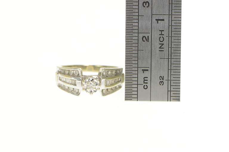 14K White Gold 0.32 Ctw Diamond Retro Classic Promise Ring