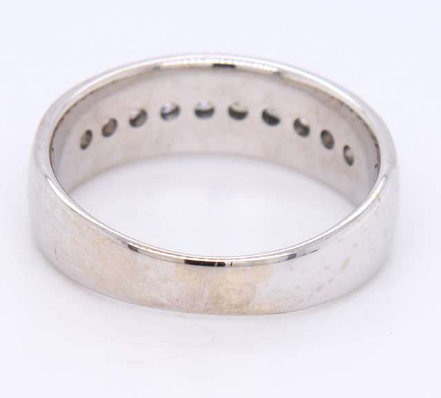 Gent's White Gold Channel Set Diamond Band