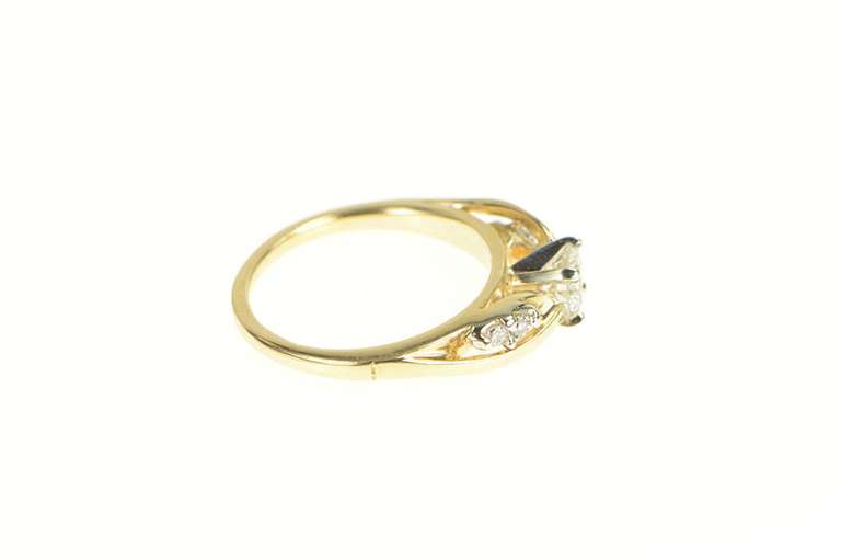 14K Yellow Gold 0.56 Ctw Diamond Round Classic Engagement Ring