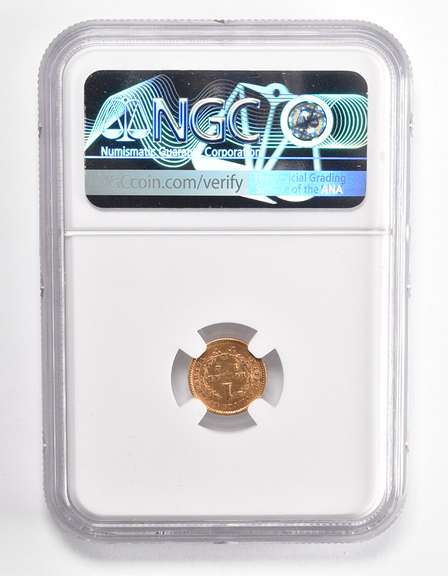 Error AU58 1852 $1 Liberty Head Gold Dollar Piece REV Struck Thru NGC