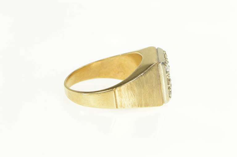14K Yellow Gold 1960's 1.00 Ctw Squared Men's Statement Ring