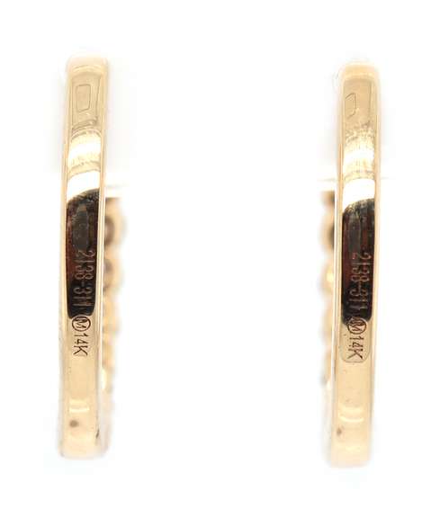 New 0.56ctw Diamond Small Oval Hoop Earrings in 14K