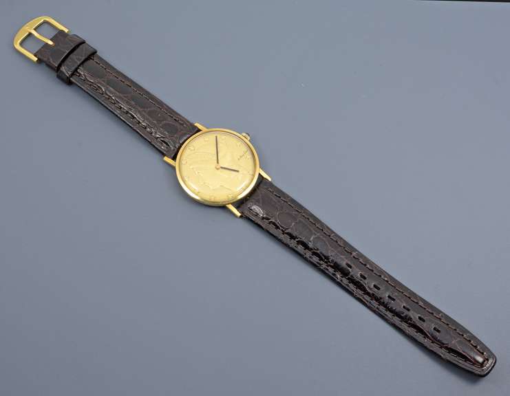 Stately Mathey Tissot Liberty Coin Men's 18K G Watch