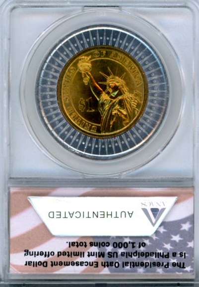 2007 John Adams Presidential Oath Dollar in ANACS MS66