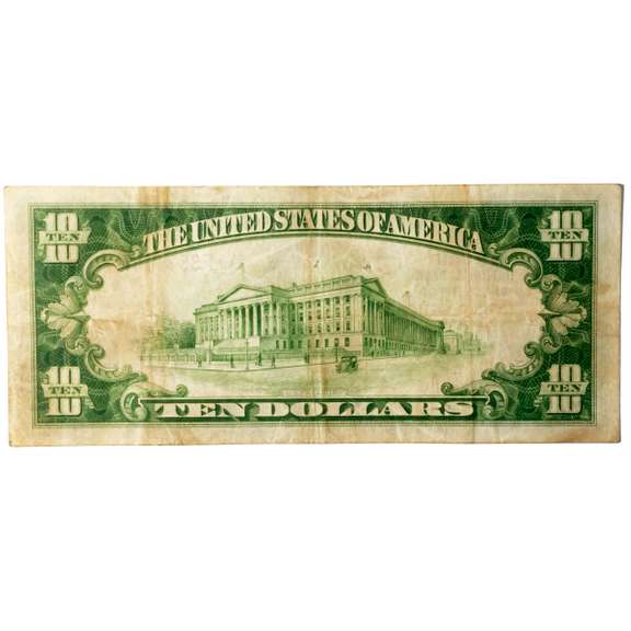 $10 1929 National Currency Chase National Bank City Of NY Bank  Note