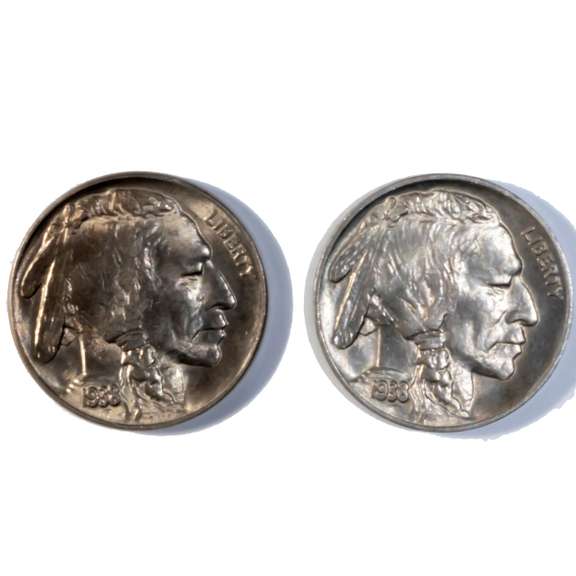 2 Gem BU 1938 D Buffalo Nickels
