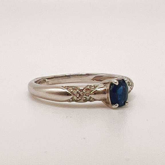 14kt Solid White Gold, Sapphire Cocktail Ring