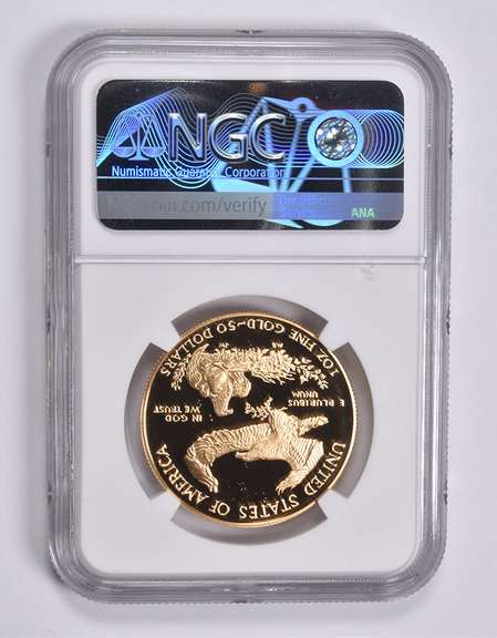 PF70 UCAM 1988-W $50 American Gold Eagle 1 Oz. .999 Fine Gold NGC