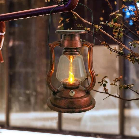 Portable Lantern Solar Hanging Rechargeable Retro Lamp