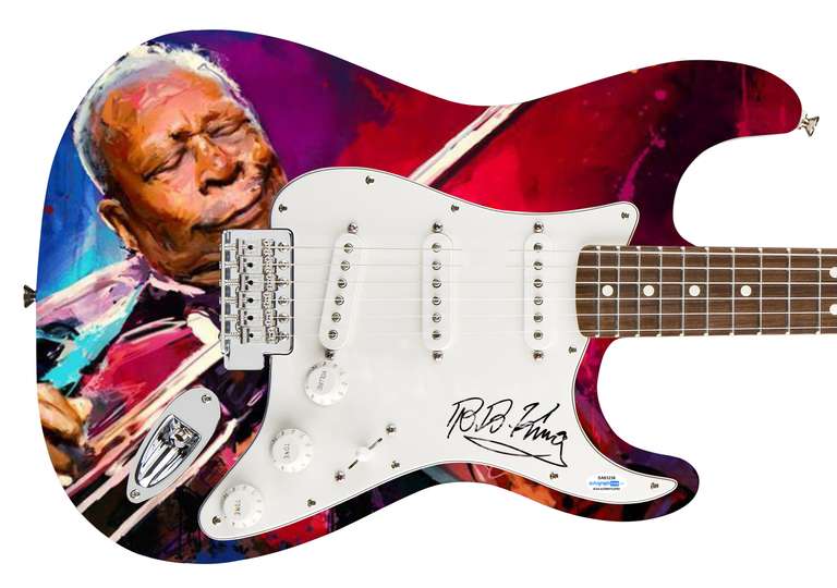 B.B. King Autographed Signed Photo Graphics Guitar ACOA