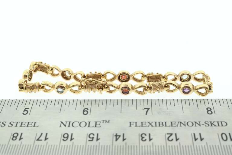 14kt Solid Yellow Gold Bracelet with Gemstones
